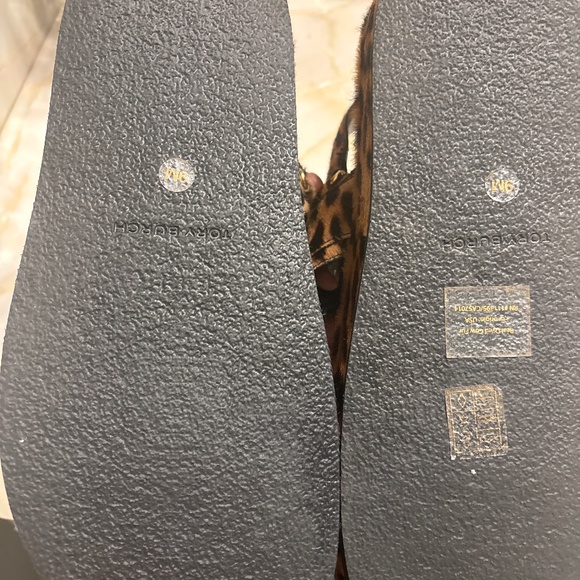 Tory Burch Black and Leopard Sandals - Picture 3 of 4